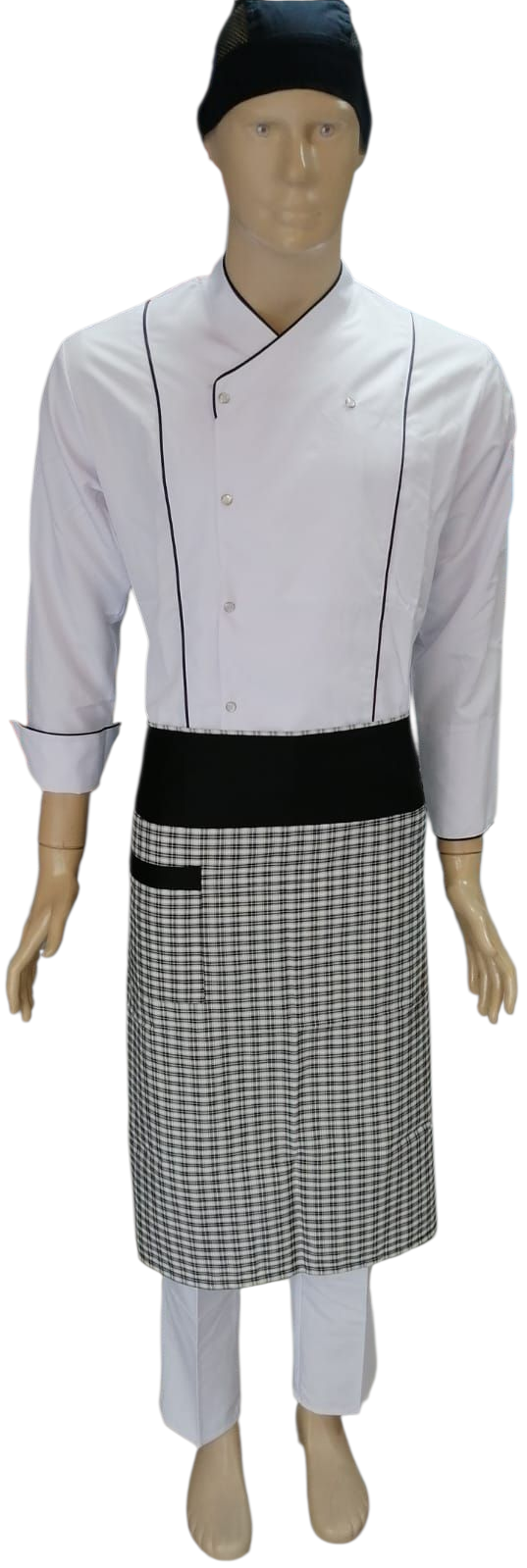 YARIM ÖNLÜK SİYAH GARNİLİ EKOSE ÖNLÜK