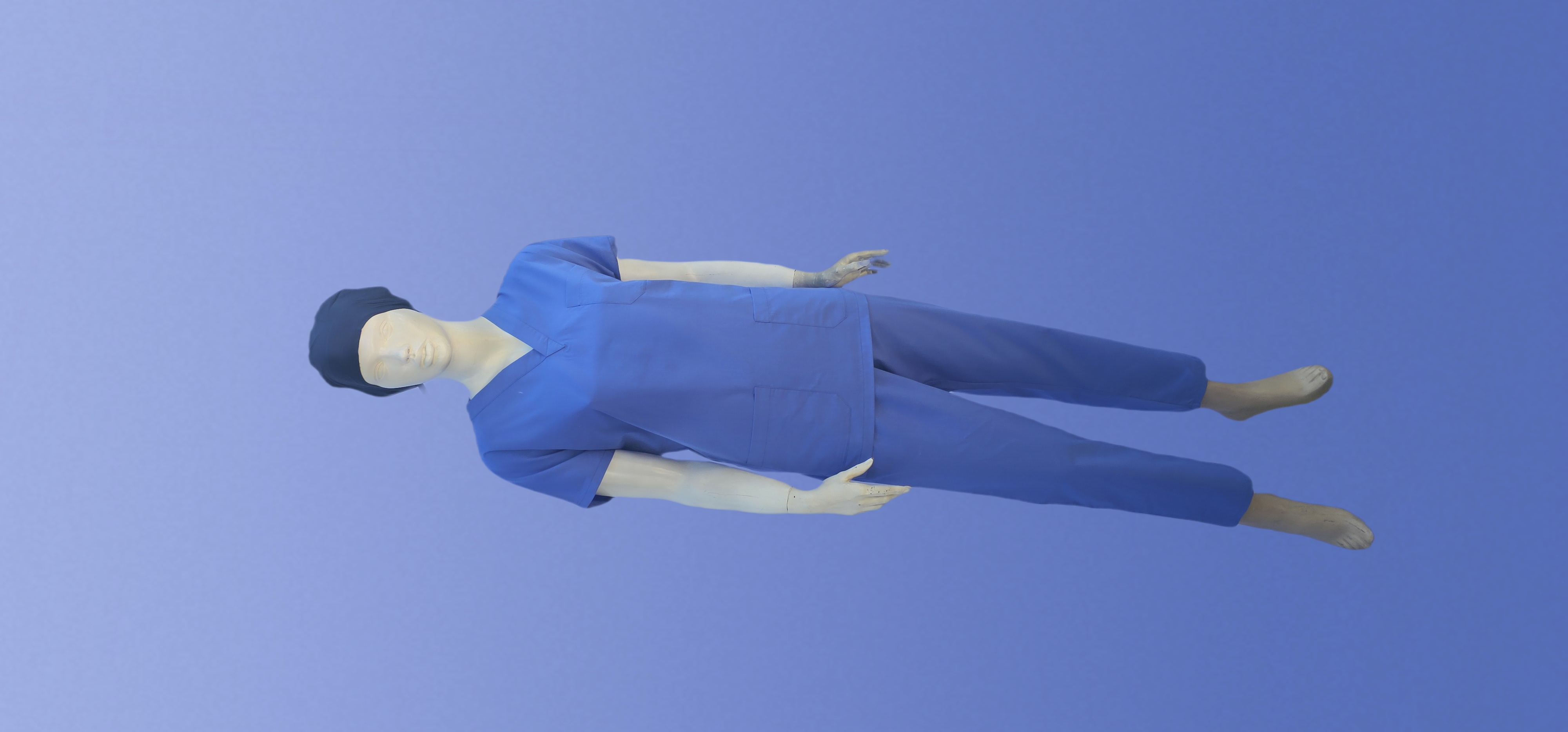 UNİSEX V YAKA YARASA KOL MAVİ TERİCON TAKIM ERKEK