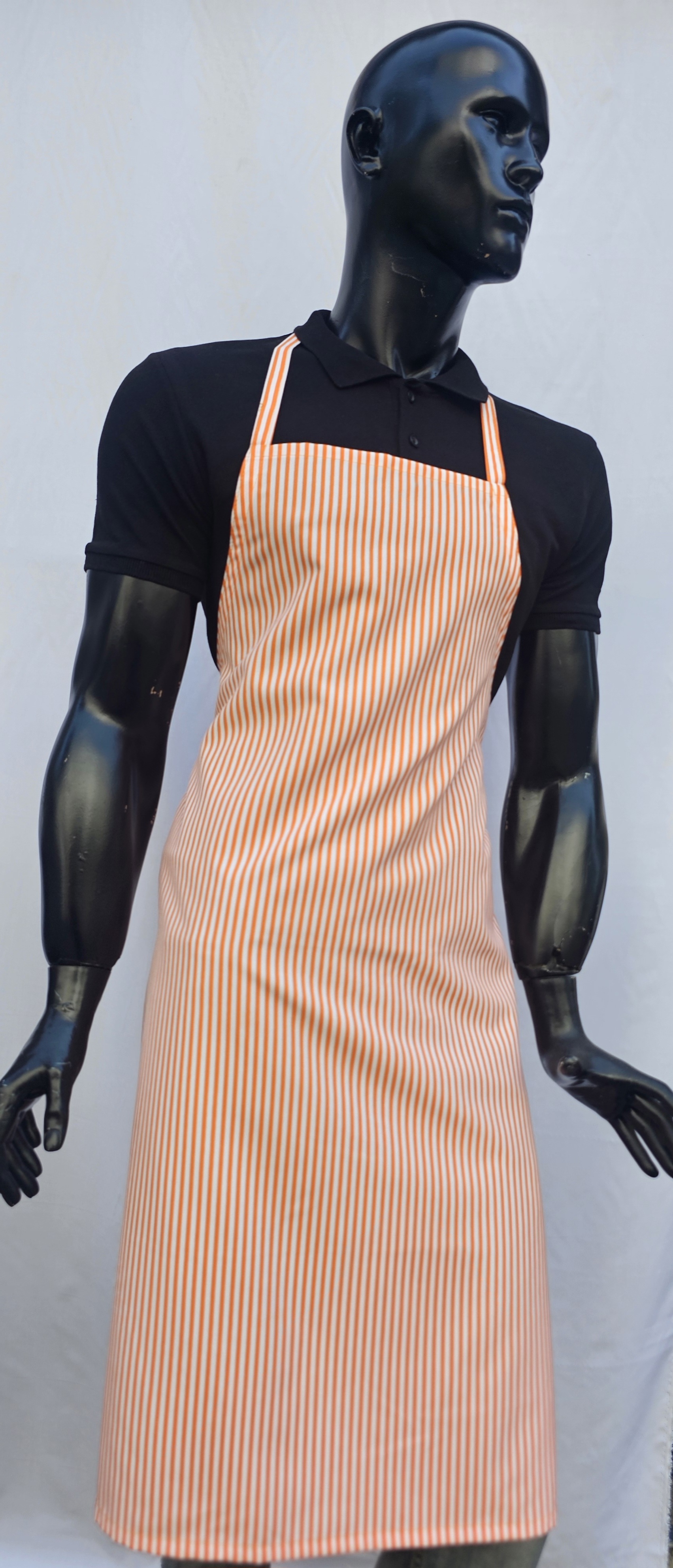 DESENLİ ASKILI ÖNLÜK BEYAZ ZEMİN TURUNCU ÇUBUK ÇİZGİ