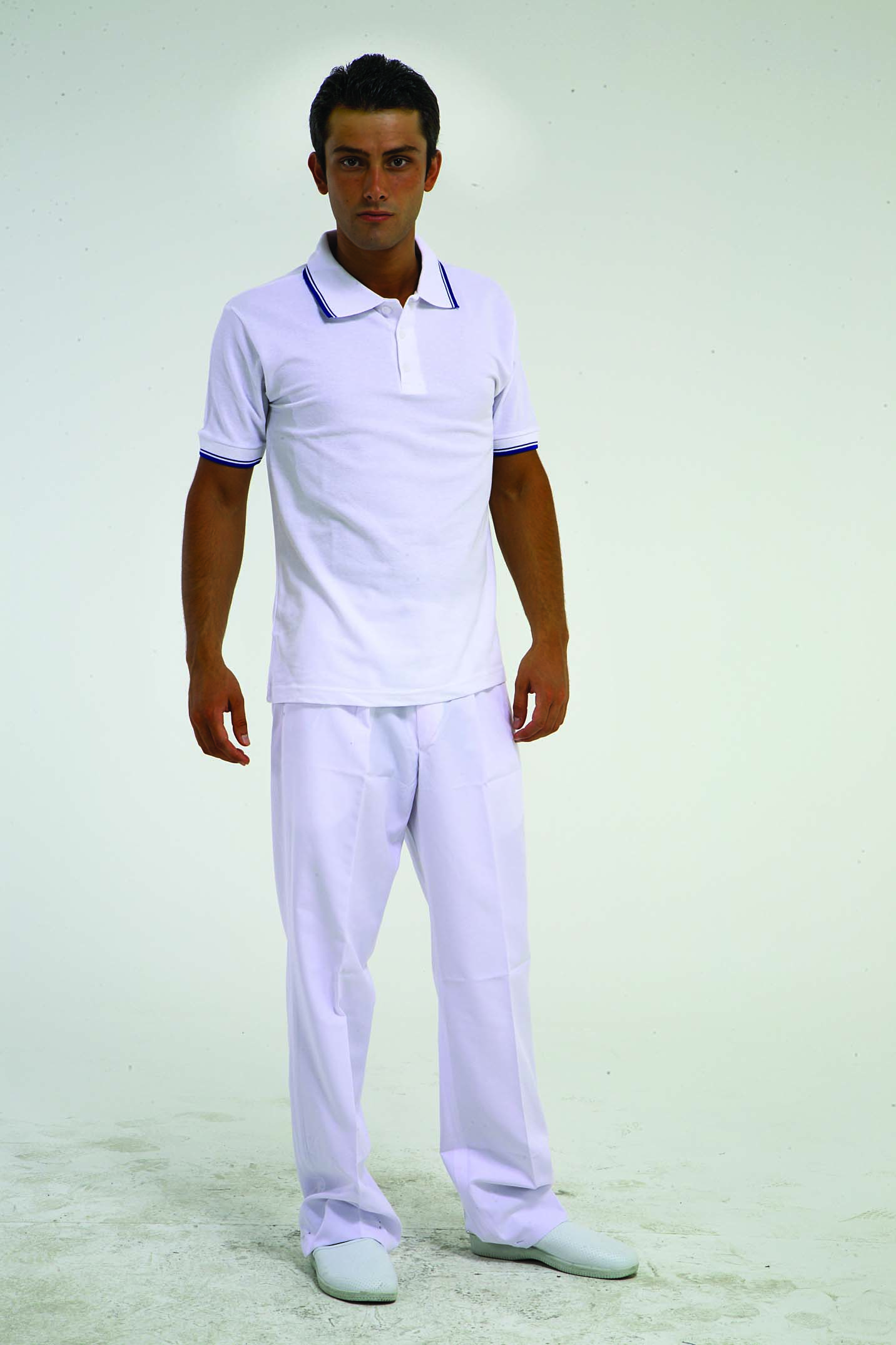 OPENET POLO YAKA TİŞÖRT BEYAZ ZEMİ LACİVERT ÇİZGİLİ