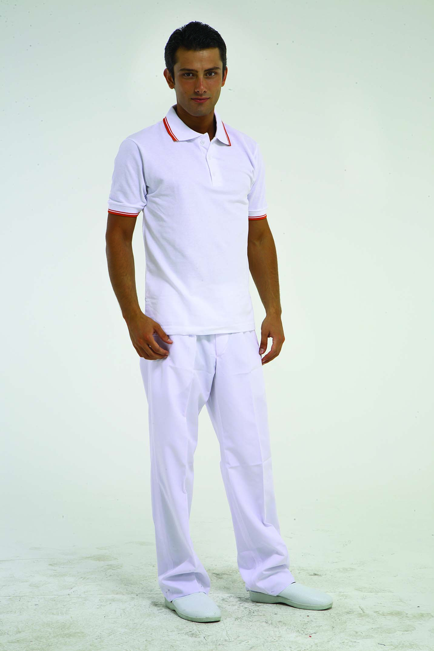 OPENET POLO YAKA TİŞÖRT BEYAZ ZEMİN KIRMIZI ÇİZGİLİ KOL BANTLI