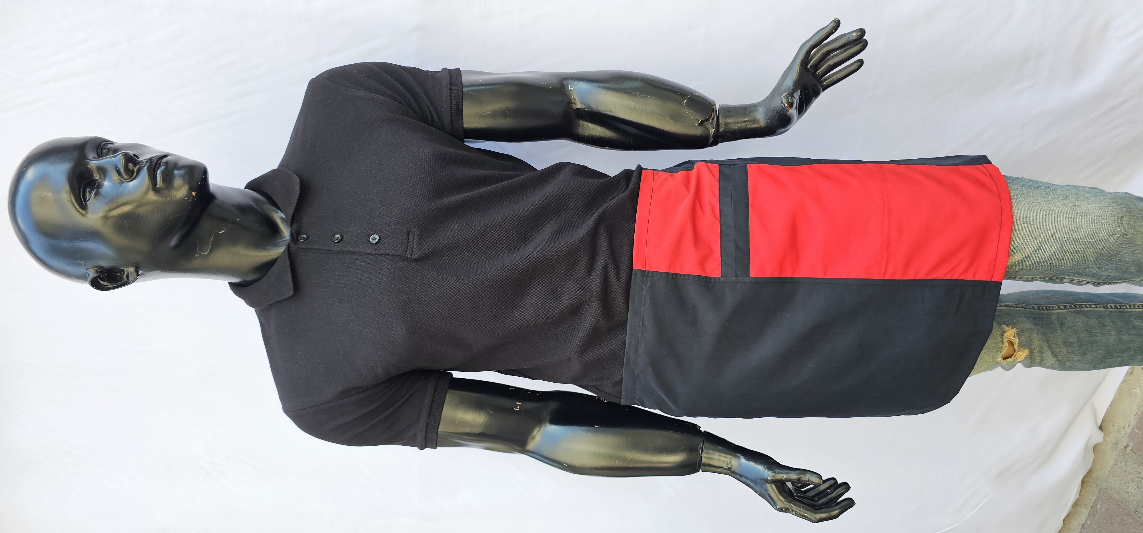 POLİYVİSKON ALPAKA YARIM ÖNLÜK 2 PARÇALI SİYAH VE KIRMIZI