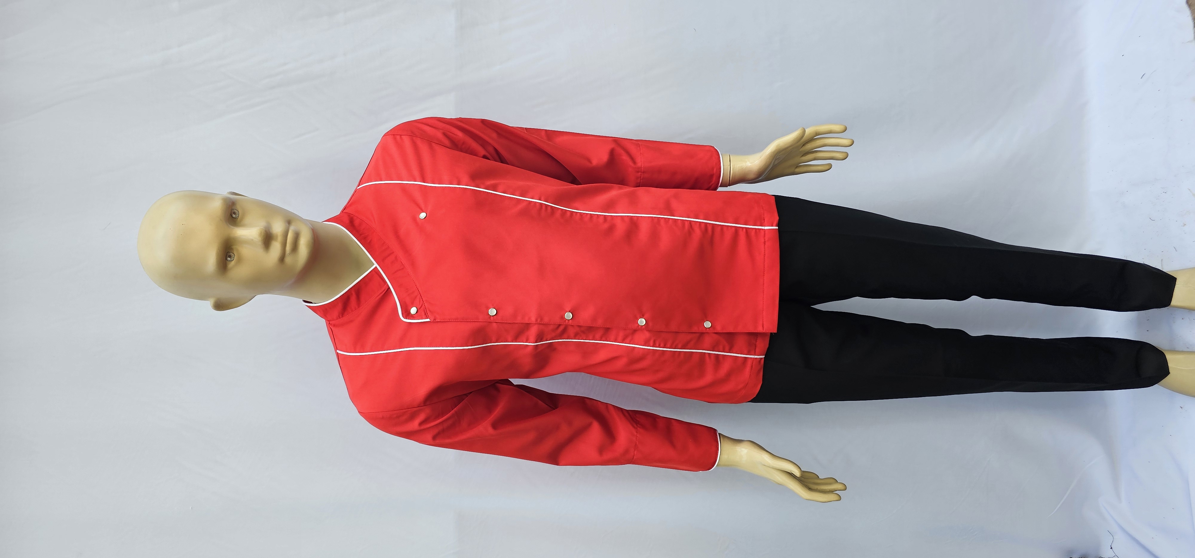 POLİYVİSKON ALPAKA KURUVAZE AŞÇI CEKETİ KIRMIZI