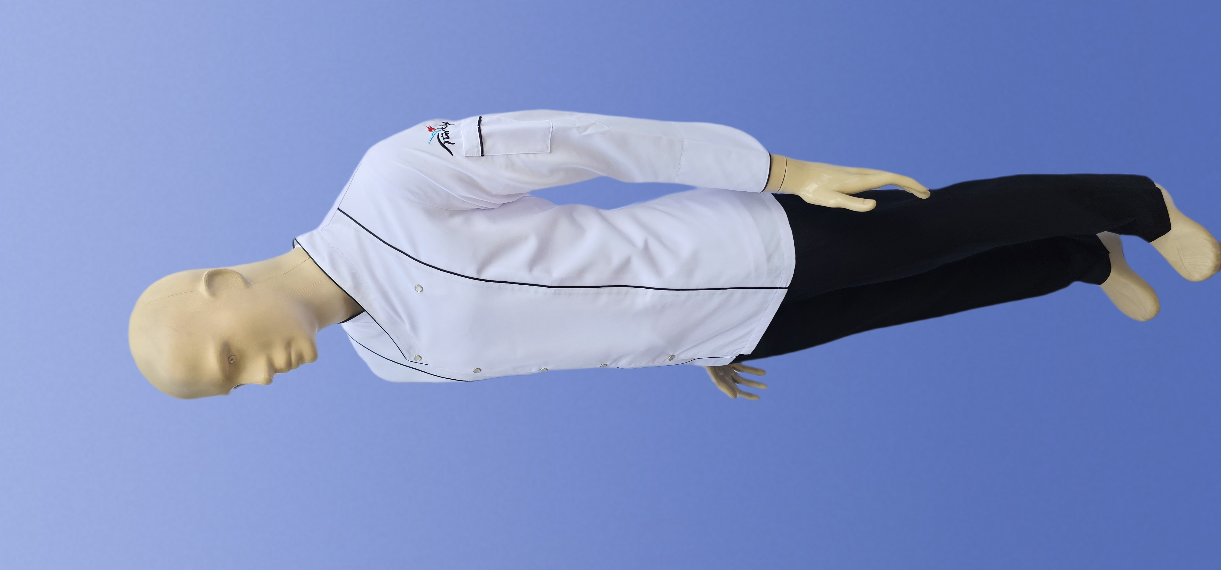 POLİYVİSKON ALPAKA KURUVAZE AŞÇI CEKETİ BEYAZ