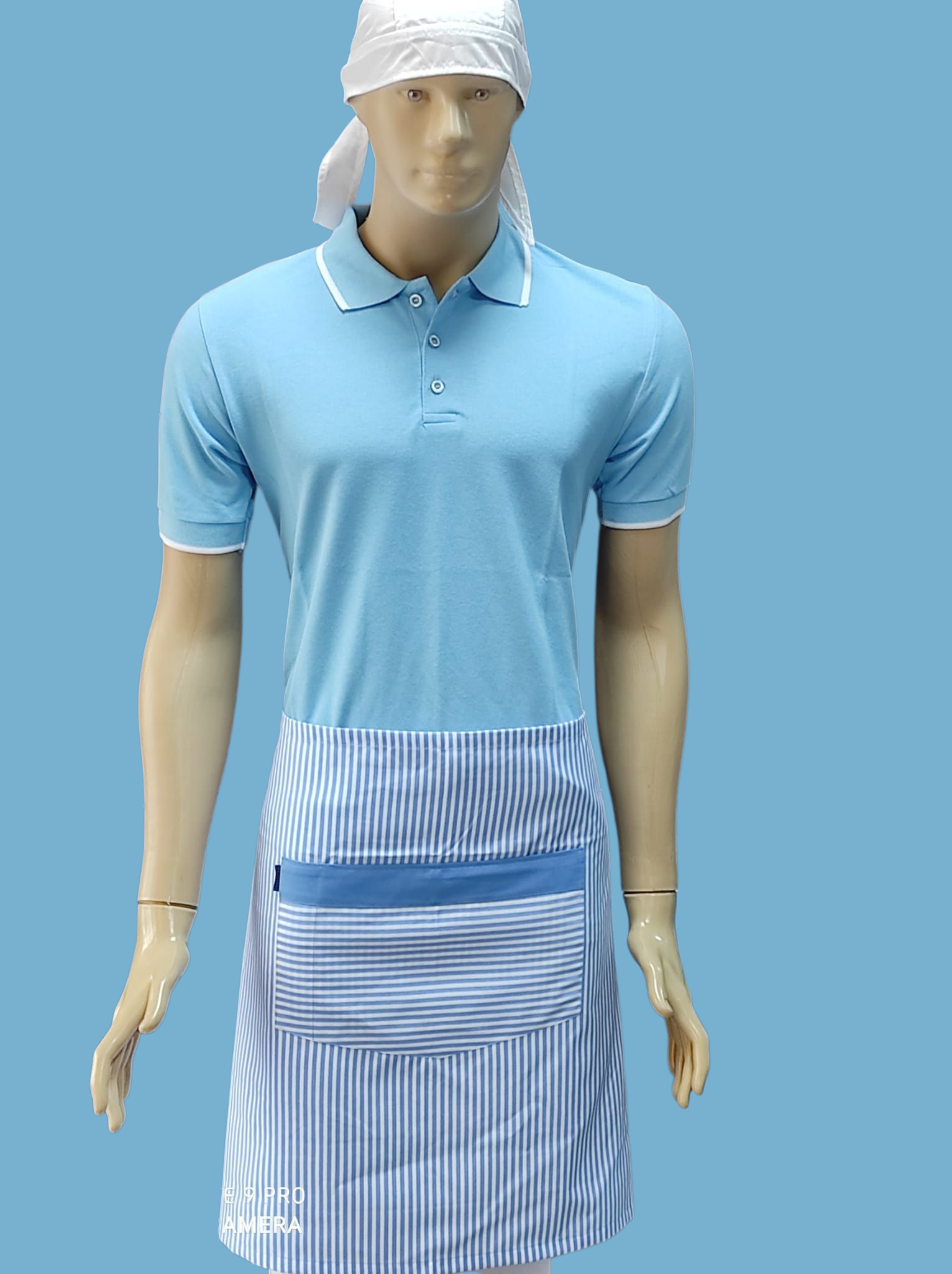 YARIM ÖNLÜK ÇUBUK ÇİZGİLİ AÇIK MAVİ