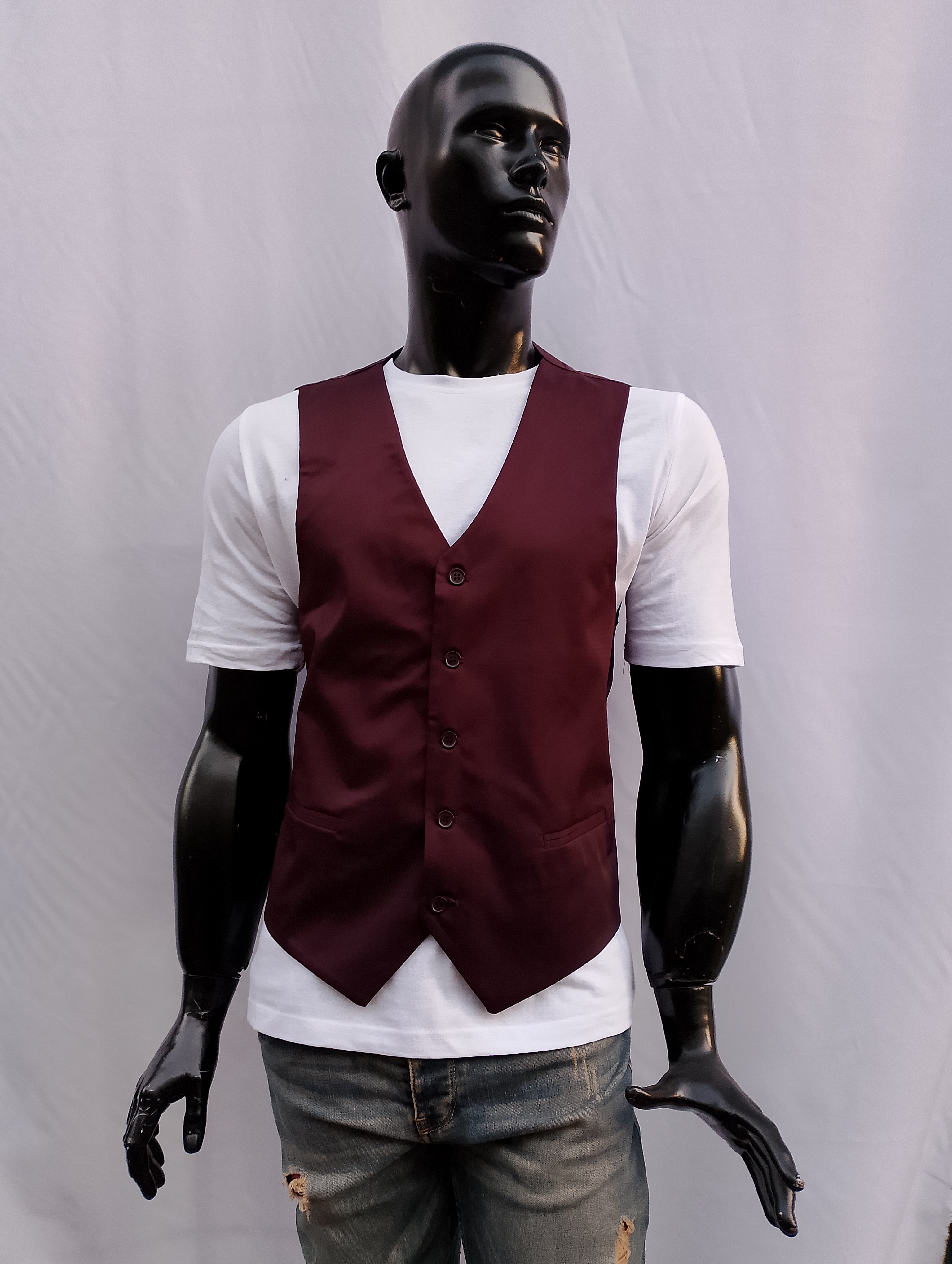 GARSON KILASİK YELEĞİ BORDO DÜZ