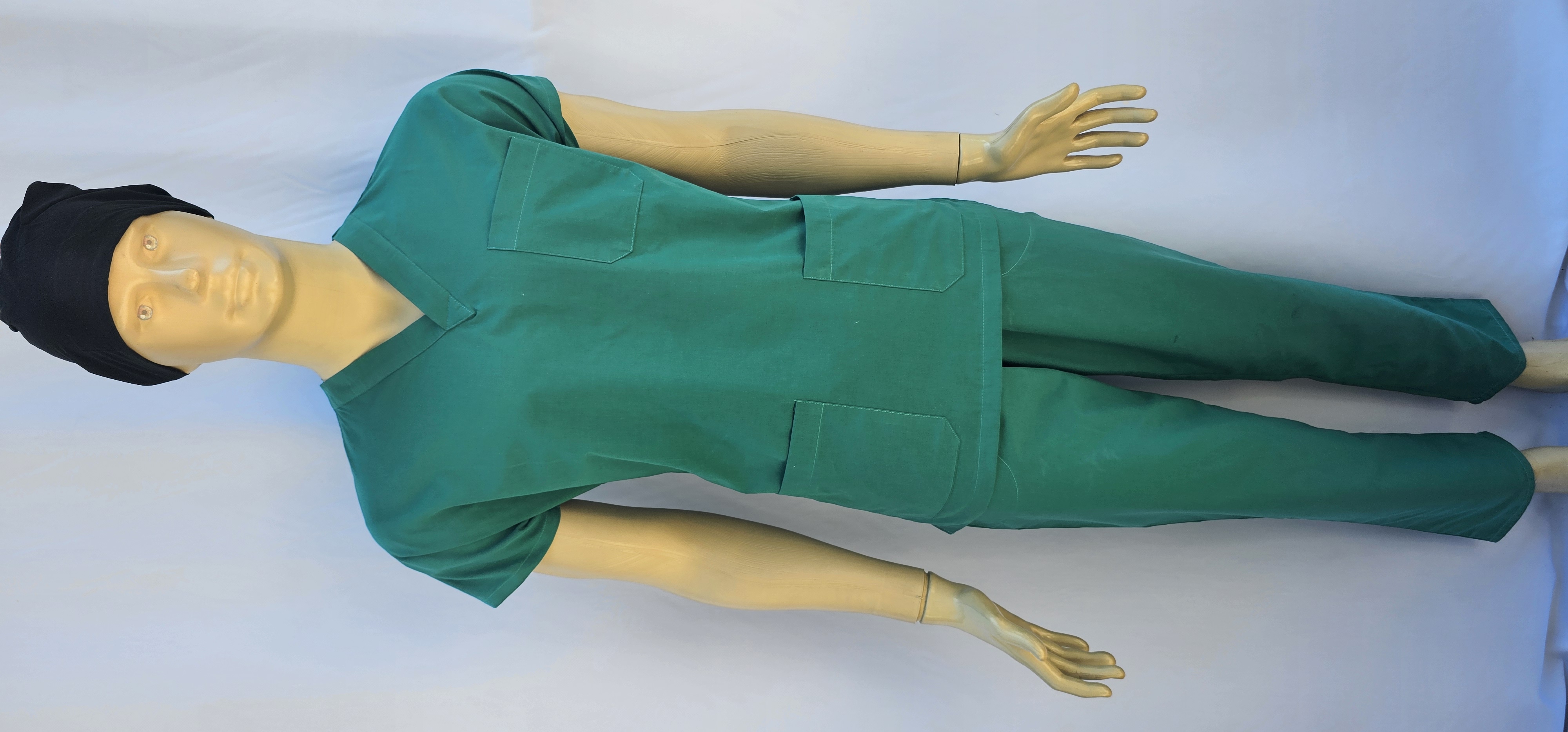 UNİSEX V YAKA YARASA KOL ACI YEŞİL ÇİZGİLİ TERİCON TAKIM ERKEK