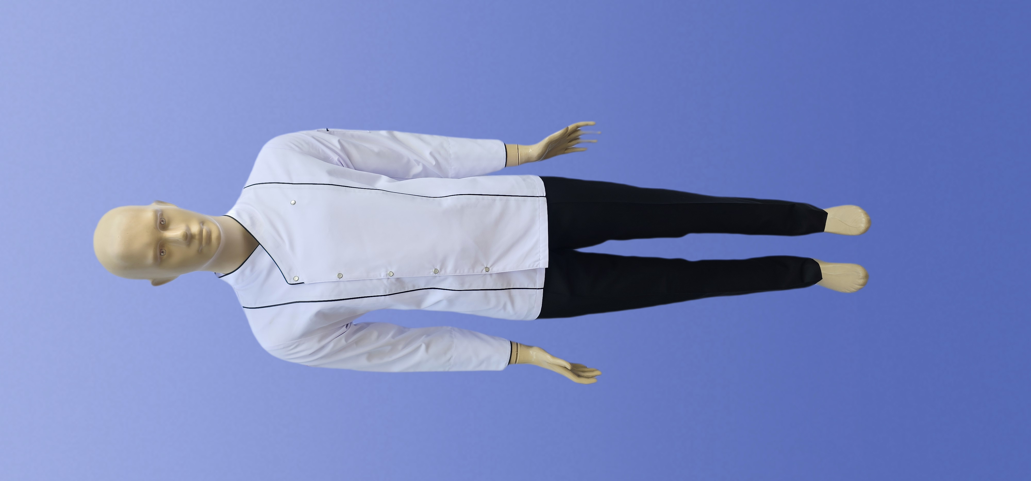 POLİYVİSKON ALPAKA KURUVAZE AŞÇI CEKETİ BEYAZ