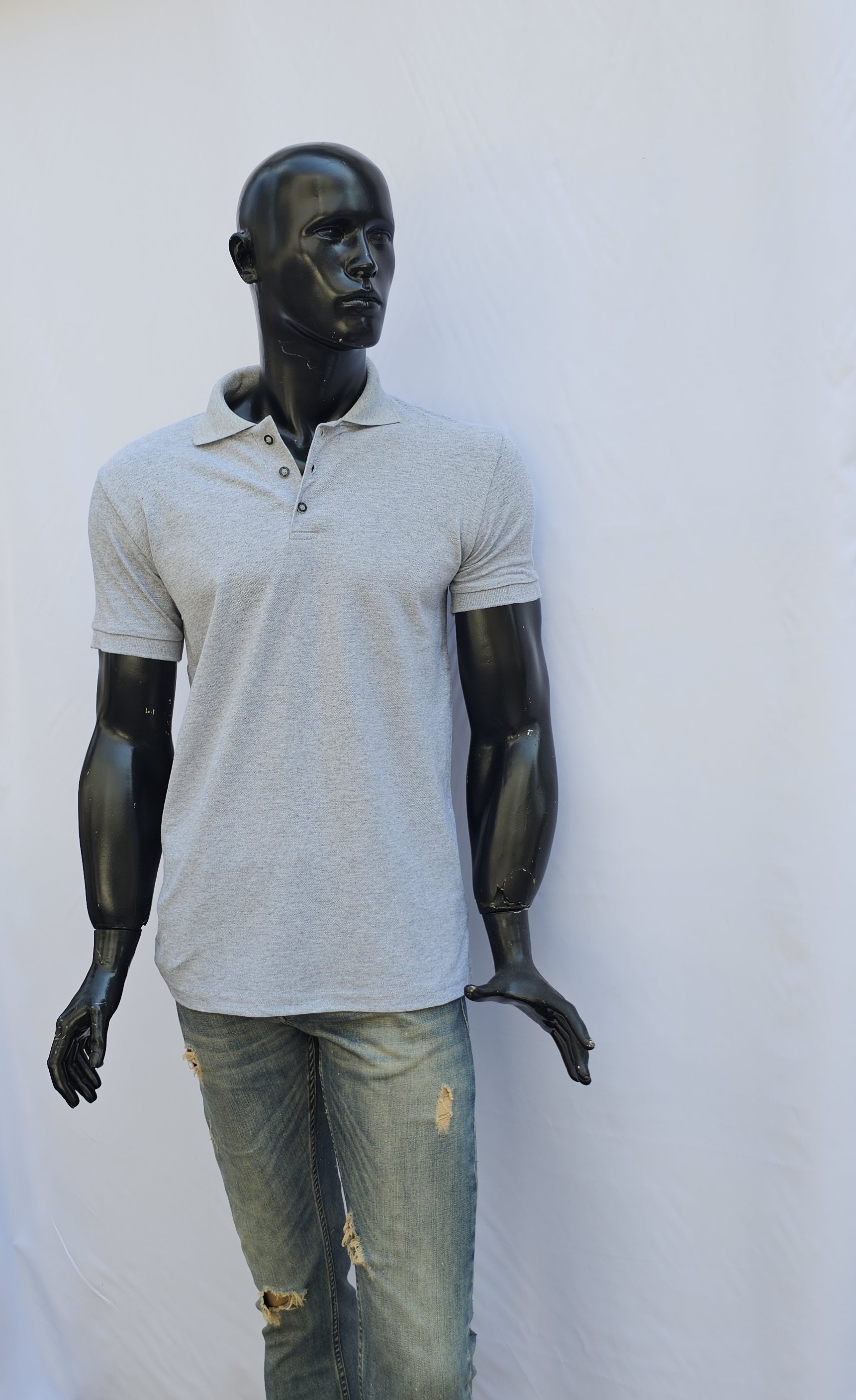 OPENET POLO YAKA TİŞÖRT GRİ MELANJ KOL BANTLI