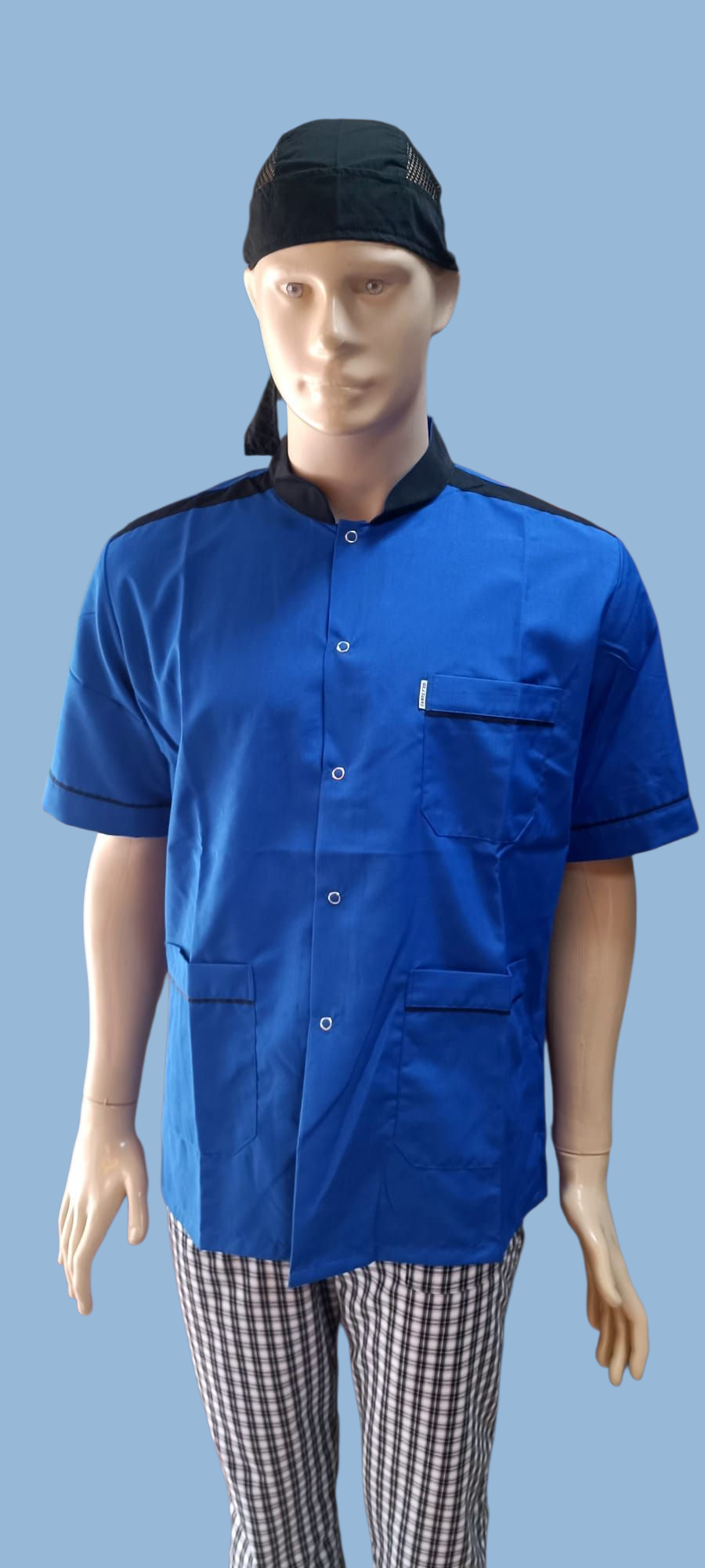 KOMİ CEKETİ SAKS MAVİ UZUN KOL VE KISA KOL ÜRETİLMEKTEDİR