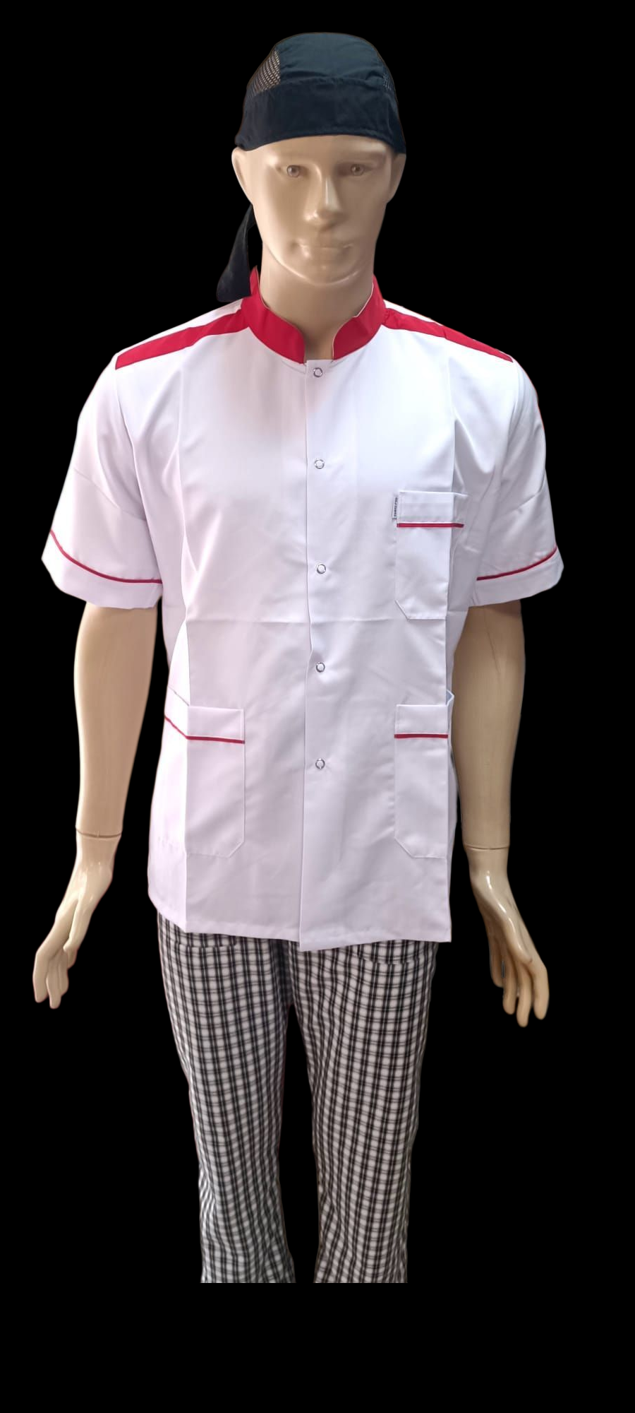 KOMİ CEKETİ KIRMIZI GARNİLİ UZUN KOL VE KISA KOL