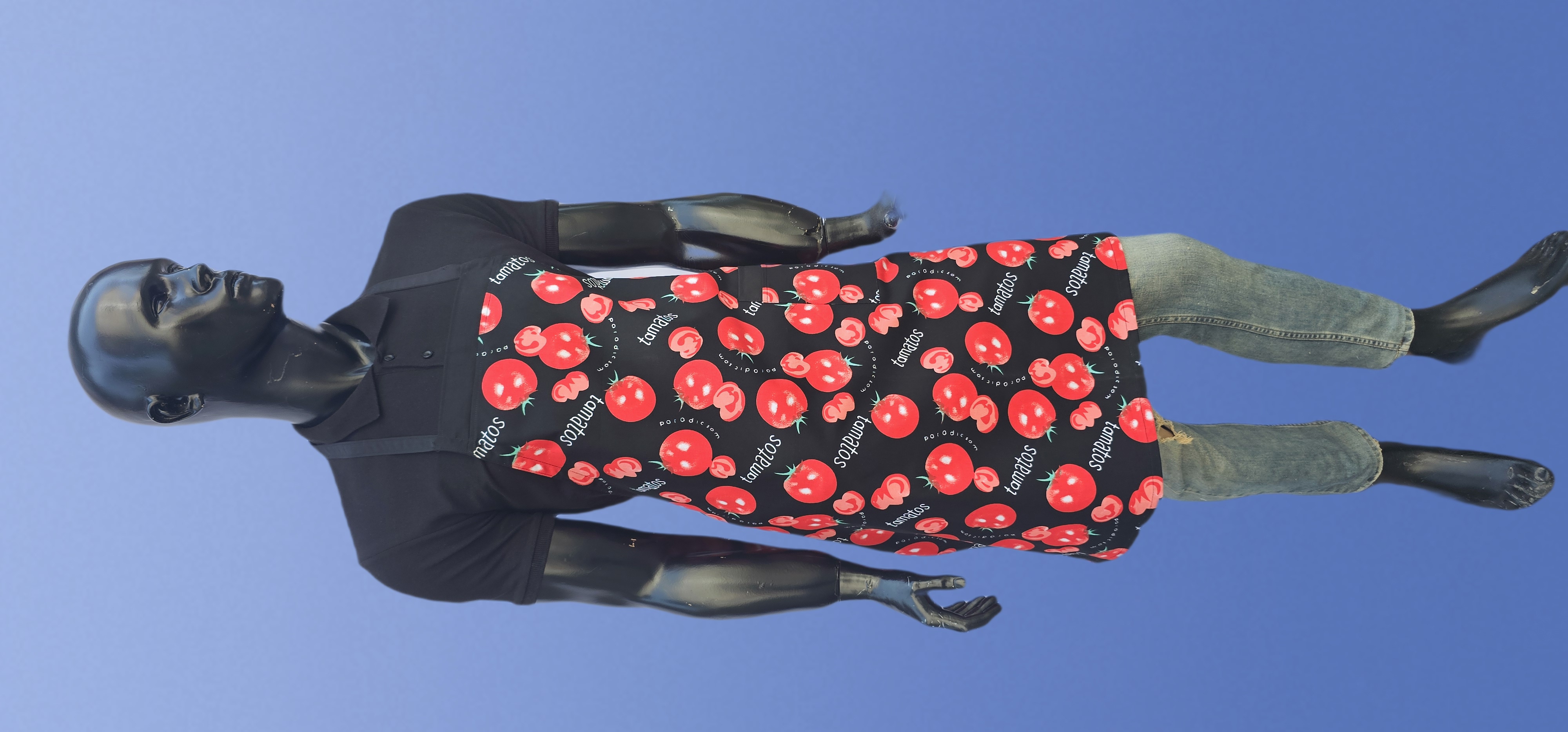 ASKILI ÖNLÜK HARMAN GABARDİN DOMATES DESENLİ