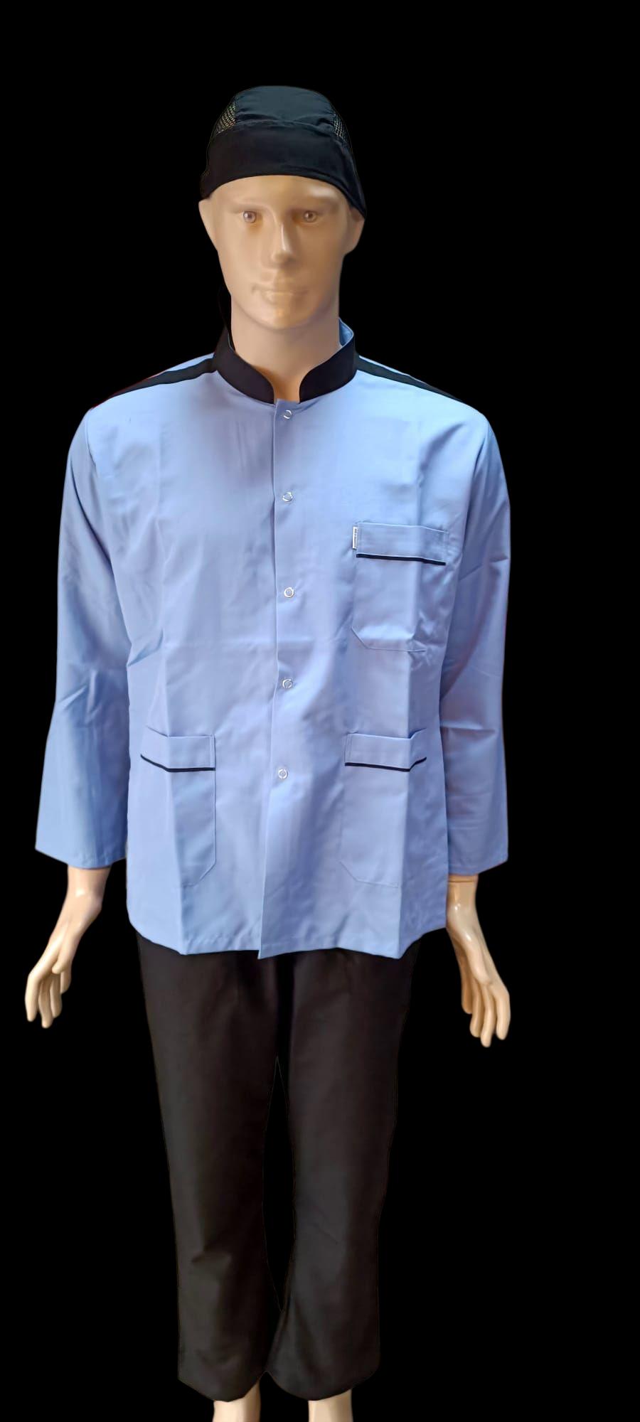 KOMİ CEKETİ ORTA MAVİ KISA KOL VE UZUN KOL ÜRETİLMEKTEDİR