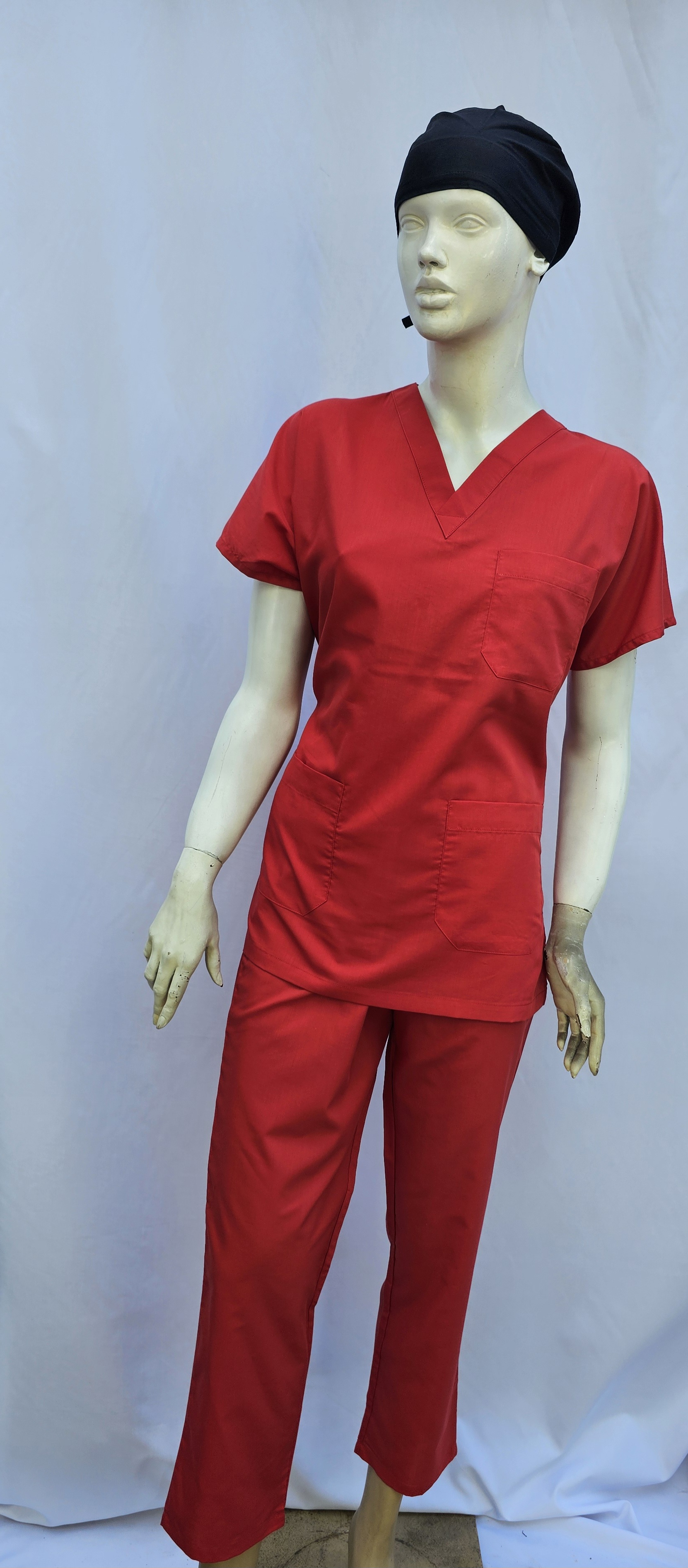 UNİSEX V YAKA YARASA KOL KIRMIZI TERİCON TAKIM BAYAN