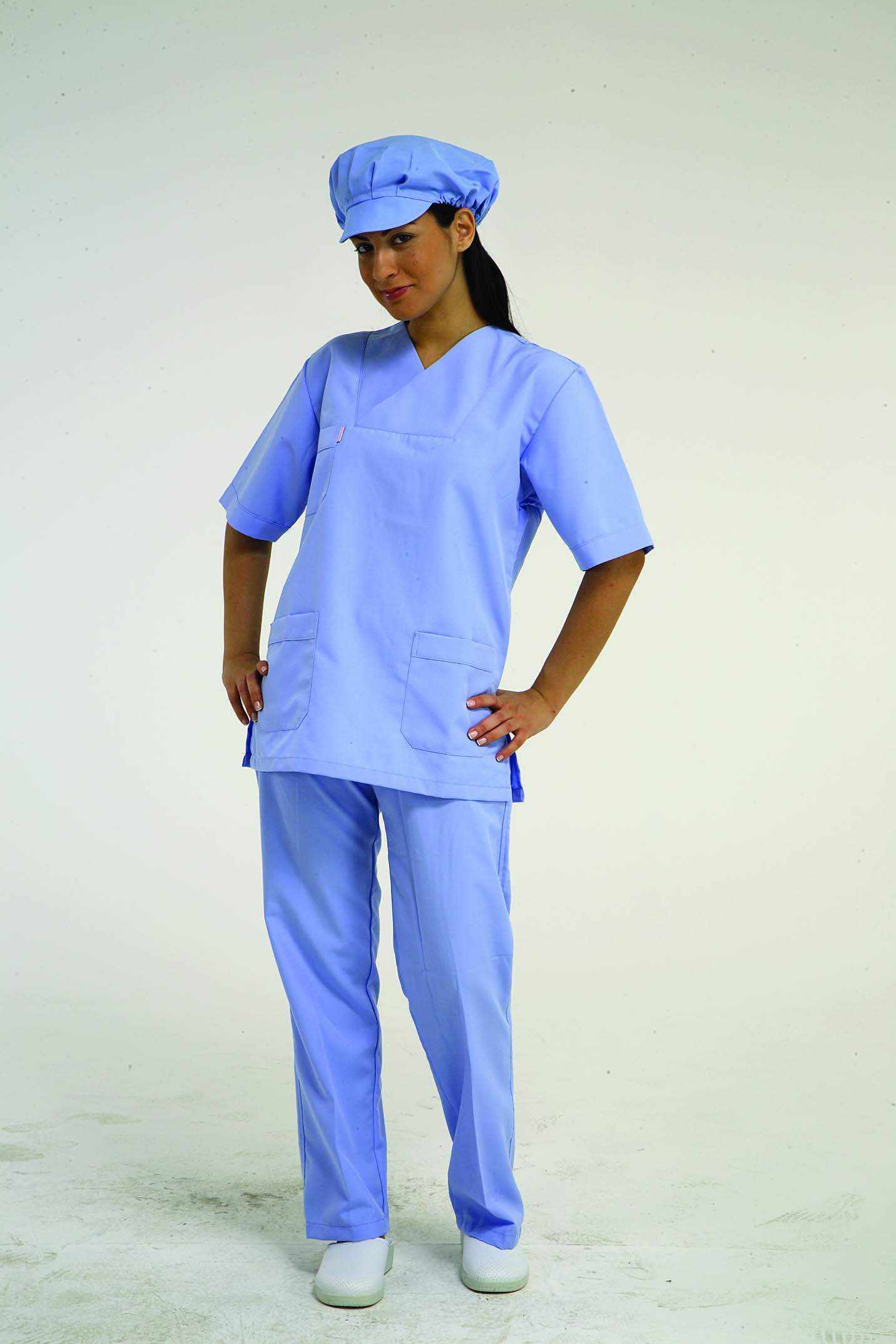 KAT GÖREVLİSİ ZARF YAKA TAKIM AÇIK MAVİ