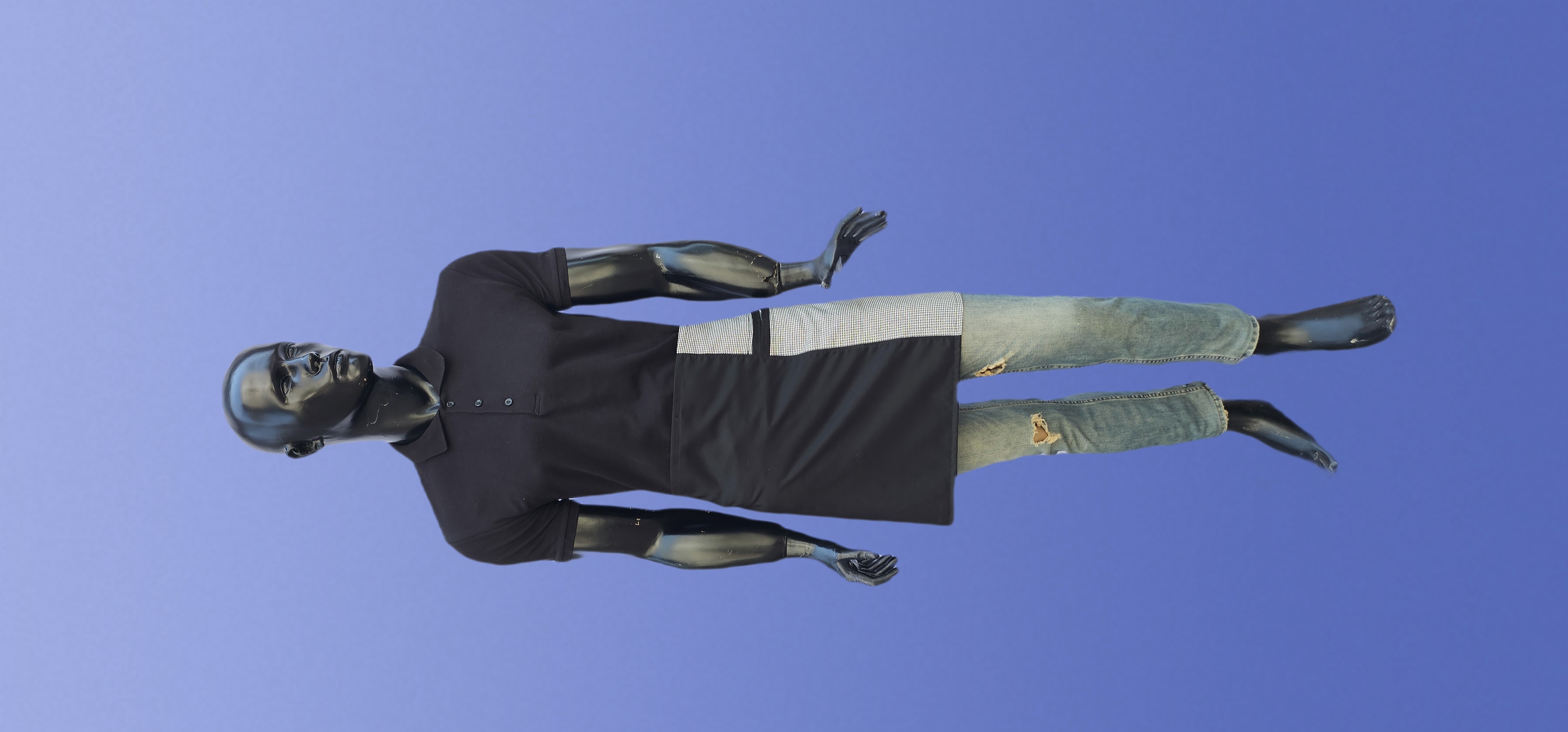 POLİYVİSKON ALPAKA YARIM ÖNLÜK 2 RENKLİ SİYAH VE PİYADEPUL DESEN