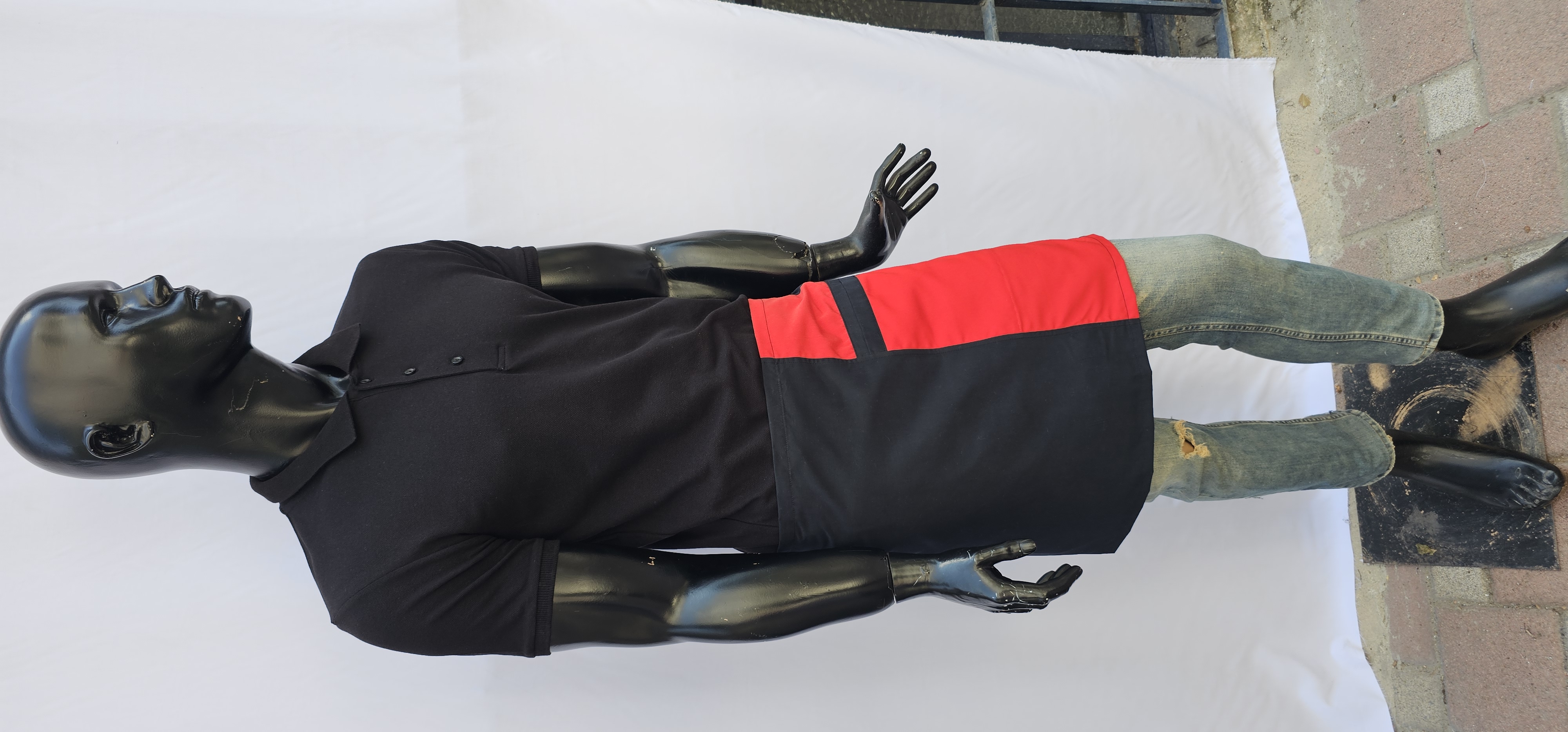 POLİYVİSKON ALPAKA YARIM ÖNLÜK 2 PARÇALI SİYAH VE KIRMIZI