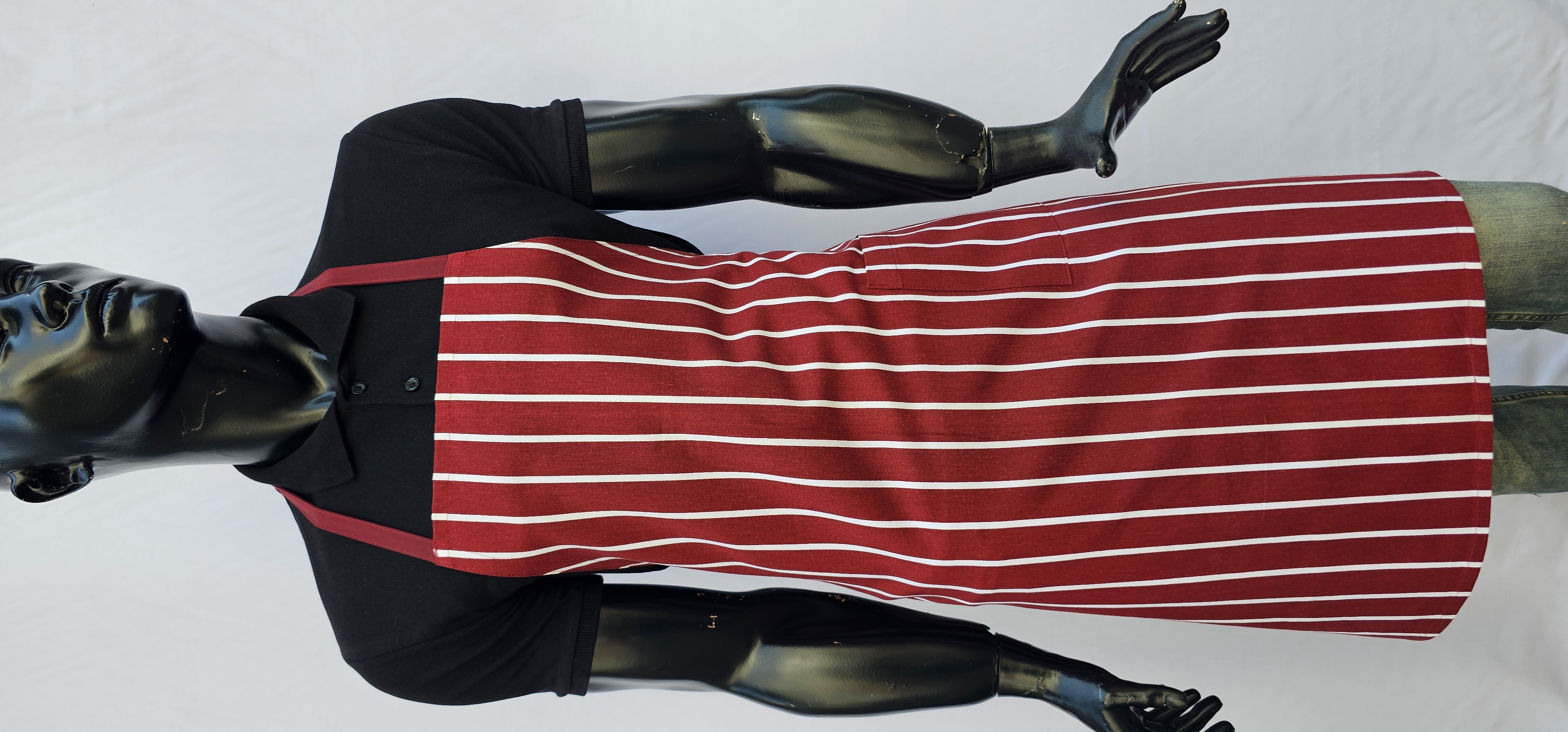 ASKILI ÖNLÜK HARMAN GABARDİN BORDO ZEMİN BEYAZ ÇİGİLİ DESENLİ