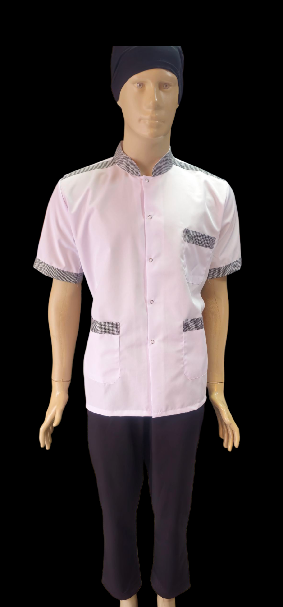 KOMİ CEKETİ BEYAZ ZEMİN PİYADE PUL GARNİLİ