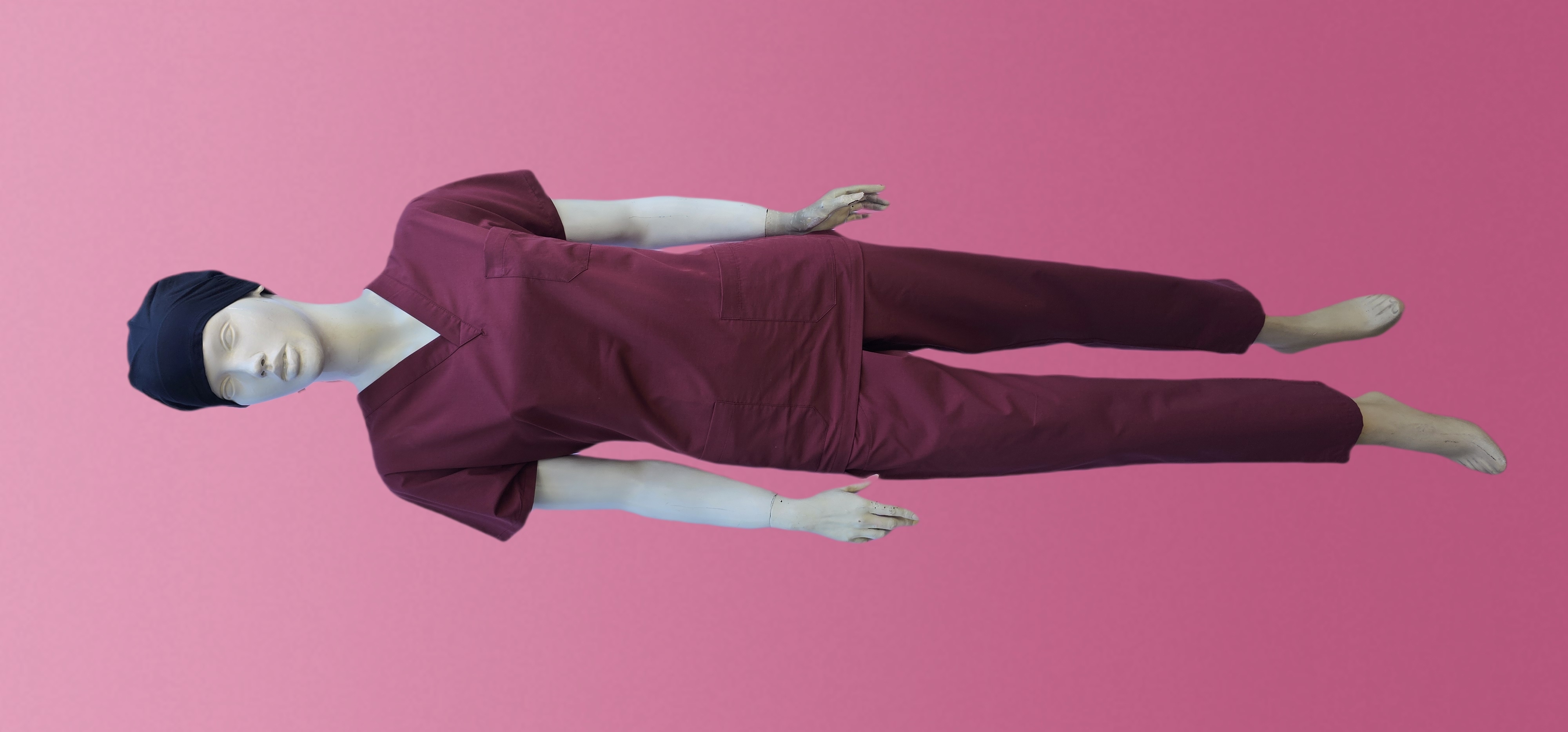 UNİSEX V YAKA YARASA KOL BORDO TERİCON TAKIM BAYAN