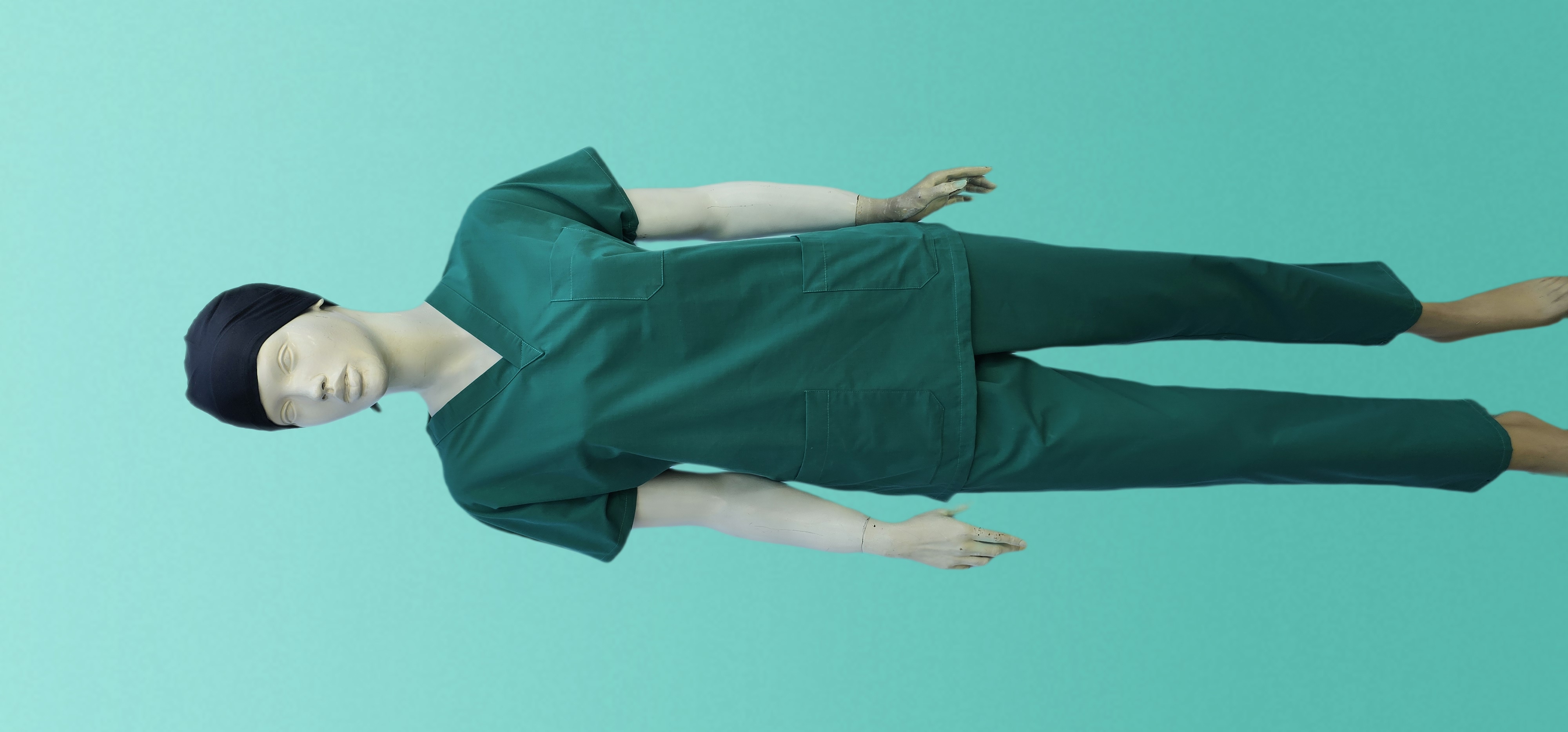 UNİSEX V YAKA YARASA KOL ACI YEŞİL TERİCON TAKIM BAYAN