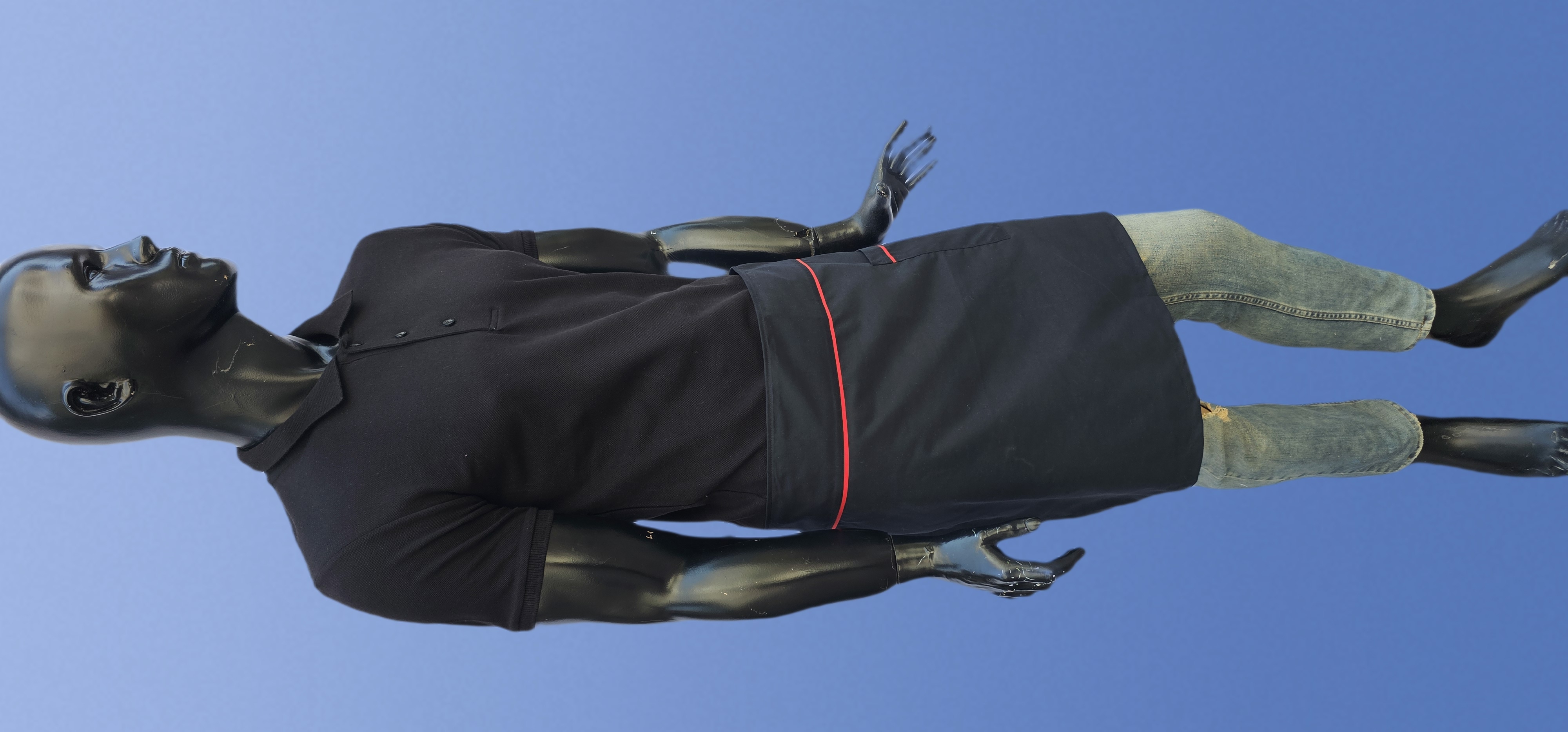 POLİYVİSKON ALPAKA YARIM ÖNLÜK SİYAH ZEMİN KIRMIZI BİYELİ