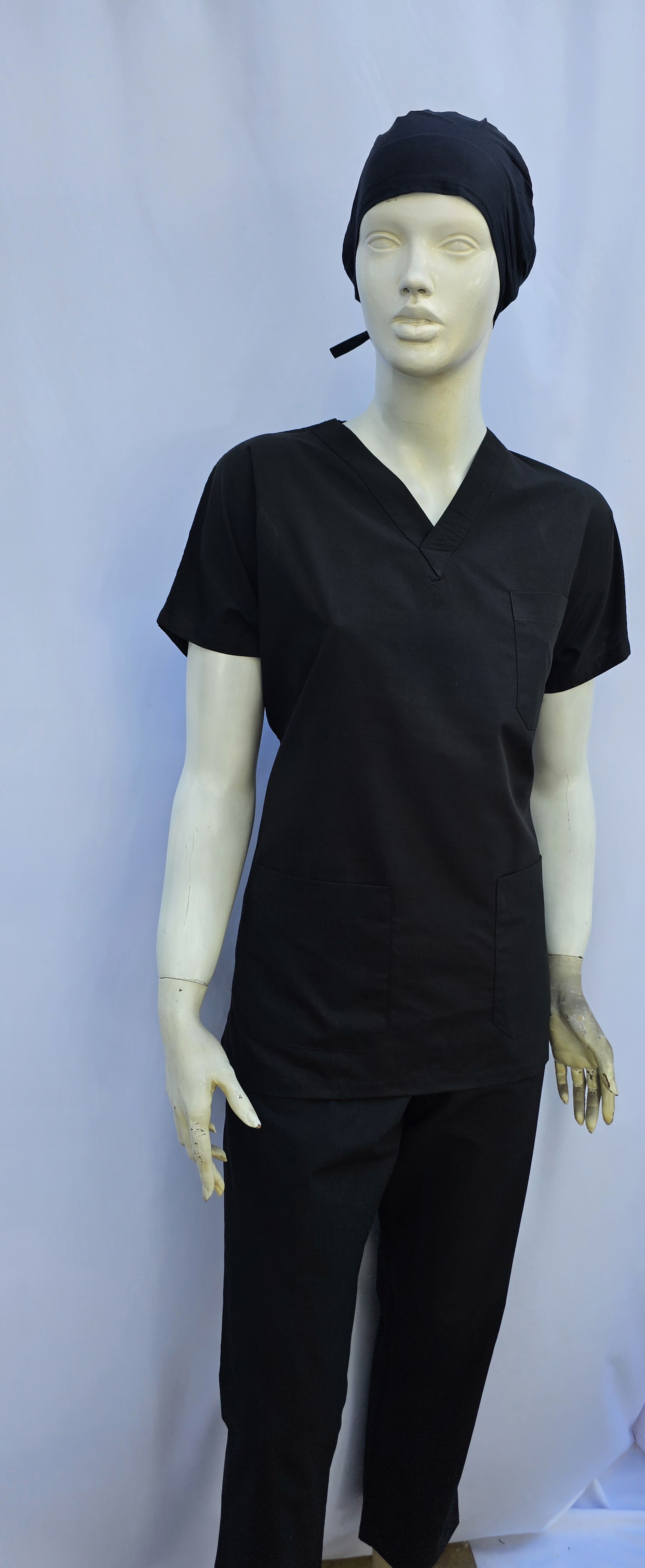 UNİSEX V YAKA YARASA KOL SİYAH TERİCON TAKIM BAYAN