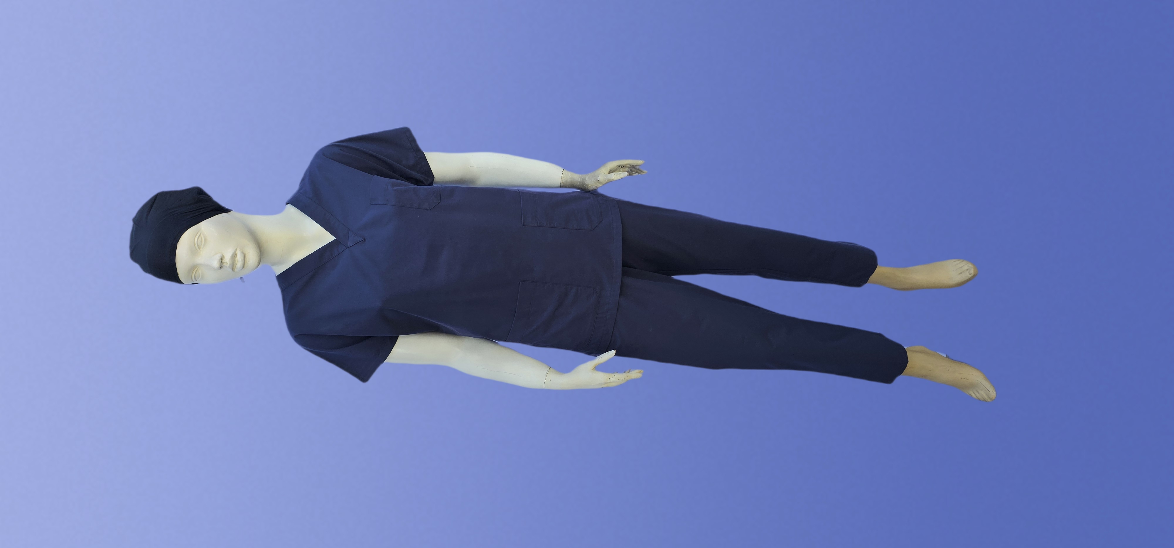 UNİSEX V YAKA YARASA KOL LACİVERT TERİCON TAKIM BAYAN