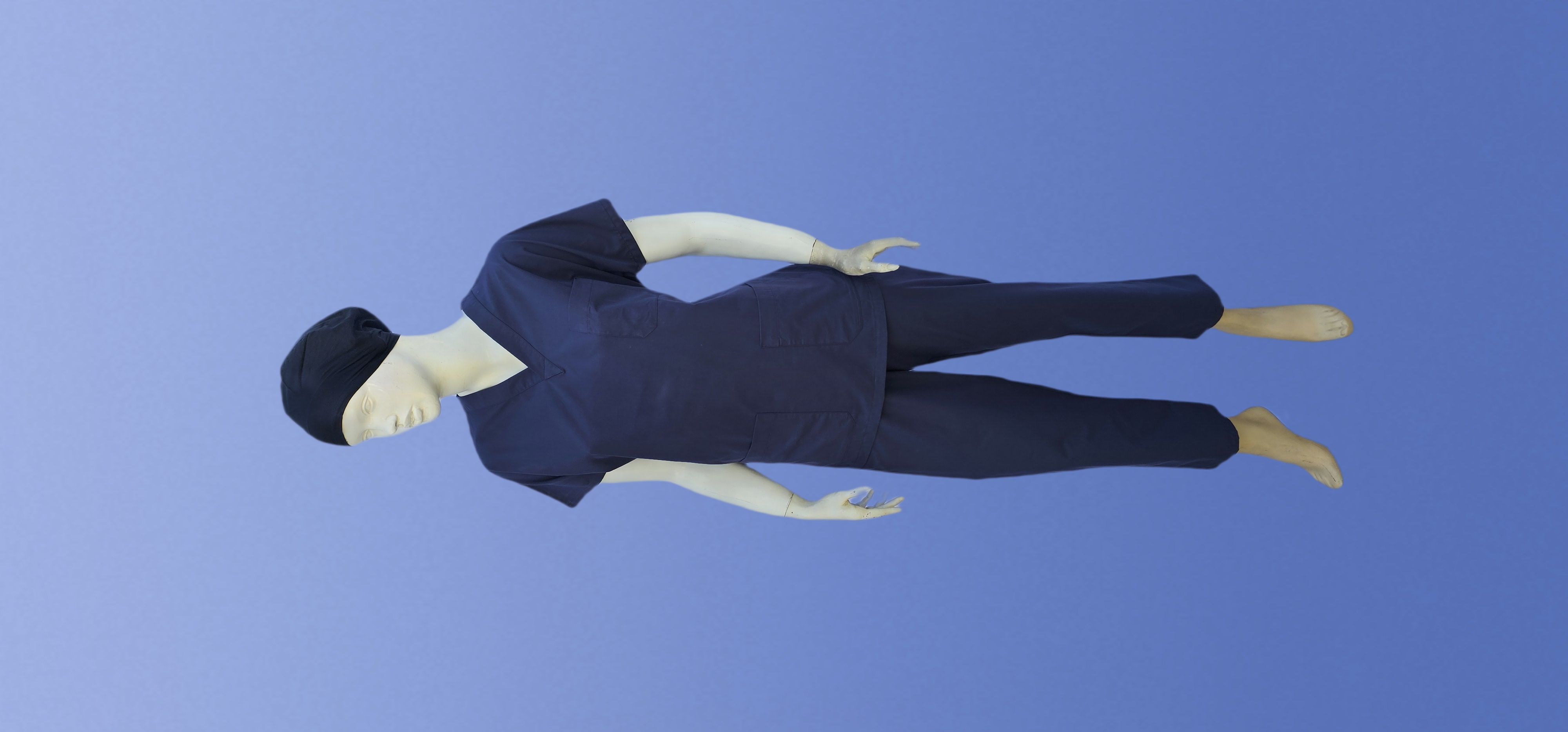 UNİSEX V YAKA YARASA KOL LACİVERT TERİCON TAKIM BAYAN