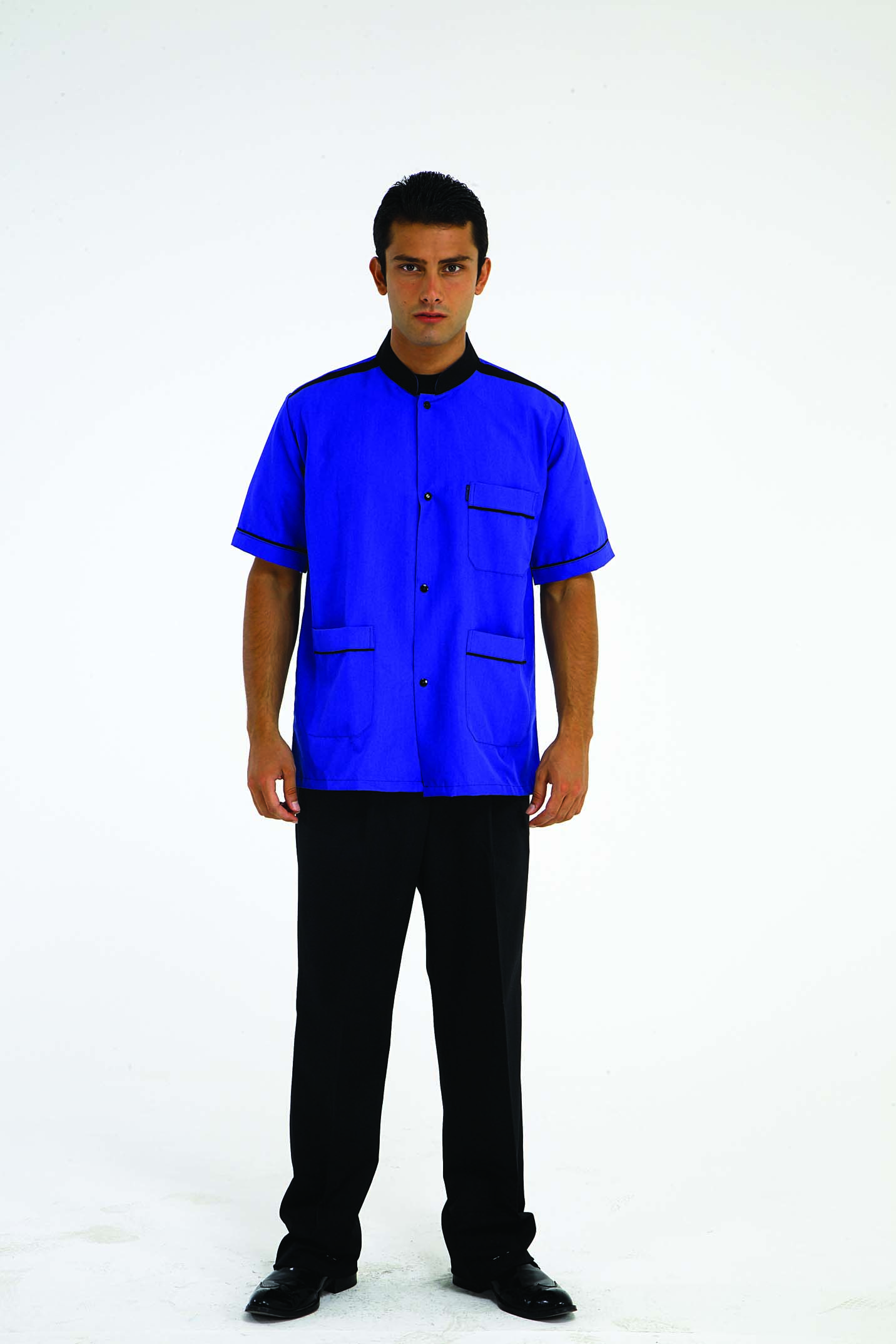 KOMİ CEKETİ SAKS MAVİ UZUN KOL VE KISA KOL ÜRETİLMEKTEDİR